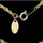 VINTAGE 22 ct Gold Plated Rope Chain Grey/Cream Painted Edelweiss Floral PENDANT