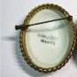 Vintage Genuine LIMOGES Hand Carved and Hand Painted Portrait Brooch - Very Old.
