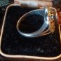 Antique Vintage 1920-s Sterling Silver Amber Marcasite Ring UK Size N, US 6 3/4