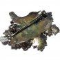 VINTAGE Pewter Signed MAS J 91 Silvertone Bird On a Floral Next BROOCH