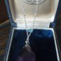 Vintage 1940-s Large Natural Amethyst Sterling Silver Chain - Heavy 9.60 grams.