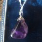 Vintage 1940-s Large Natural Amethyst Sterling Silver Chain - Heavy 9.60 grams.