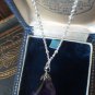 Vintage 1940-s Large Natural Amethyst Sterling Silver Chain - Heavy 9.60 grams.