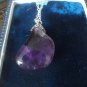 Vintage 1940-s Large Natural Amethyst Sterling Silver Chain - Heavy 9.60 grams.