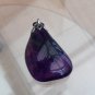 Vintage 1940-s Large Natural Amethyst Sterling Silver Chain - Heavy 9.60 grams.