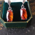 Antique Vintage Victorian Very Rare Earrings with Orange Spinnel Stone  4.23 g