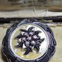 VINTAGE Silver Eloxal Mother of Pearl Raised Edelweiss Floral SCARF CLIP-Pretty!