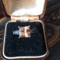 Antique Vintage 1930-s Sterling Silver Citrine Ring Size UK R, US 9