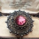 Antique Vintage Victorian 1880-s Pewter Brooch Quite Heavy 14.51 g -Beautiful!
