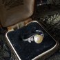 Vintage 1990-s Pearl and CZ Sterling Silver Ring Size UK N , US 6.75