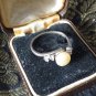 Vintage 1990-s Pearl and CZ Sterling Silver Ring Size UK N , US 6.75