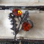Vintage 1950-s Genuine SCOTTISH Thistle Signed Miracle Beautiful Orange Brooch.