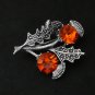 Vintage 1950-s Genuine SCOTTISH Thistle Signed Miracle Beautiful Orange Brooch.