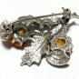 Vintage 1950-s Genuine SCOTTISH Thistle Signed Miracle Beautiful Orange Brooch.