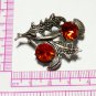Vintage 1950-s Genuine SCOTTISH Thistle Signed Miracle Beautiful Orange Brooch.