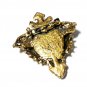 VINTAGE Nice 1980's Goldtone Ornate Framed Clear Faux Glass Cabochon BROOCH.