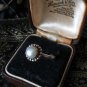 Vintage 1980-s Pearl Sterling Silver Ring Size UK O , US 7 - Beautiful design!
