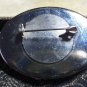 Vintage 1960-s Large Oval Hand-Made Resin Layered Amber/White/Grey Floral BROOCH