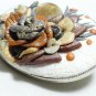 Vintage 1960-s Large Oval Hand-Made Resin Layered Amber/White/Grey Floral BROOCH