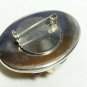 Vintage 1960-s Large Oval Hand-Made Resin Layered Amber/White/Grey Floral BROOCH