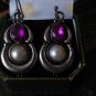 Antique Vintage Edwardian Silver Earrings with Morganite and Pearl Heavy 8.45 g