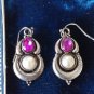 Antique Vintage Edwardian Silver Earrings with Morganite and Pearl Heavy 8.45 g