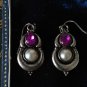 Antique Vintage Edwardian Silver Earrings with Morganite and Pearl Heavy 8.45 g