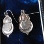 Antique Vintage Edwardian Silver Earrings with Morganite and Pearl Heavy 8.45 g