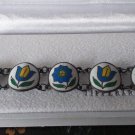 Antique Vintage Victorian Silver Enamel Bracelet 14.85 grams, Hallmarked.