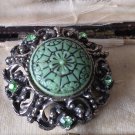 Antique Vintage Victorian 1880-s Pewter Brooch - Very Rare and Beautiful!