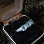 Vintage 1980-s Sterling Silver Aquamrine Ring UK Size P, US 7 1/2 - Beautiful!