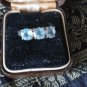 Vintage 1980-s Sterling Silver Aquamrine Ring UK Size P, US 7 1/2 - Beautiful!