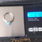 Vintage 1980-s Blue Opal Sterling Silver Ring Size UK P, US 7 1/2.