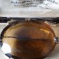 VINTAGE 1950-s Oval Goldtone Large Prong Set Faceted Amber/Brown Glass BROOCH.