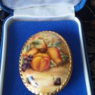 Vintage 1950-s Genuine Gold Edged Fine Bone China Fruit  BROOCH in Original Box.