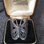 Antique Vintage 1920-s Butterfly Heavy Sterling Silver Ring Size UK O, US 7