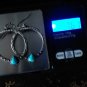 Antique Vintage Modernism Era Silver Earrings Hoops with Turquoise Heavy 7.67 g
