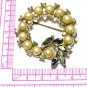 Vintage Large Signed Hollywood  Goldtone  Pearl & A/B Rhinestone Wreath BROOCH.