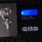 Antique Vintage 1920-s 925 FS Silver Holly Cross Stone Pendant- 16 inch Chain