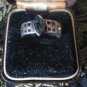 Antique Vintage 1920-sCeltic Sterling Silver Aquamrine Ring UK Size M, US 6 1/4