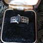 Antique Vintage 1920-sCeltic Sterling Silver Aquamrine Ring UK Size M, US 6 1/4