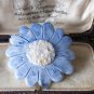 Vintage 1980-s Beautiful Blue/Cream Glazed Ceramic/Porcelain Daisy Flower BROOCH