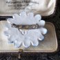 Vintage 1980-s Beautiful Blue/Cream Glazed Ceramic/Porcelain Daisy Flower BROOCH