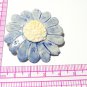 Vintage 1980-s Beautiful Blue/Cream Glazed Ceramic/Porcelain Daisy Flower BROOCH