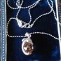 Antique Vintage Art Deco Silver Dolphin with Crystal Ball Chain Necklace - 8.49g