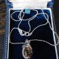 Antique Vintage Art Deco Silver Dolphin with Crystal Ball Chain Necklace - 8.49g