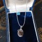 Antique Vintage Art Deco Silver Dolphin with Crystal Ball Chain Necklace - 8.49g
