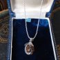 Antique Vintage Art Deco Silver Dolphin with Crystal Ball Chain Necklace - 8.49g