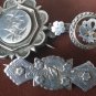3 x Antique Victorian 1893 Sterling Silver Brooches - Full Hallmarks!
