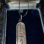 Antique Vintage 1900-s Egyptian Solid Silver 9 ct Gold Pendant on 16 inch Chain